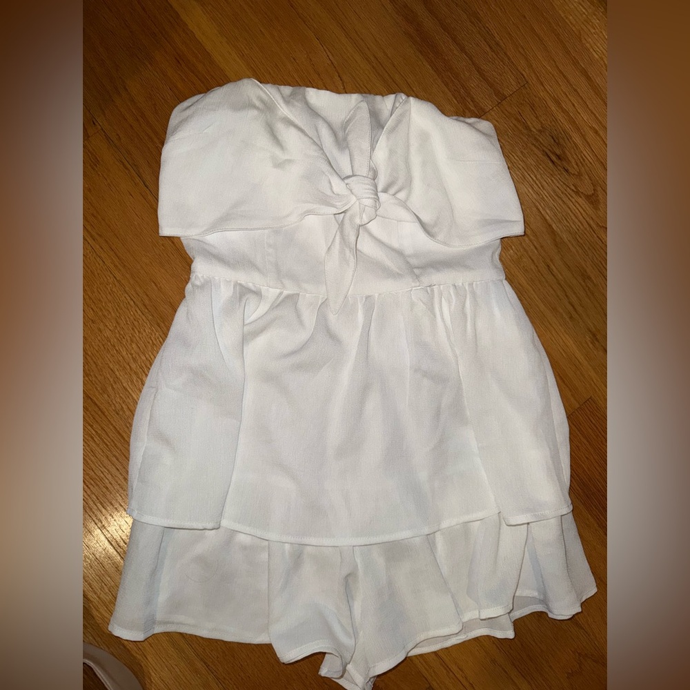 Princess Polly White Strapless Romper